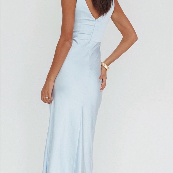 Satin Blue Dress - Picture 2 of 5